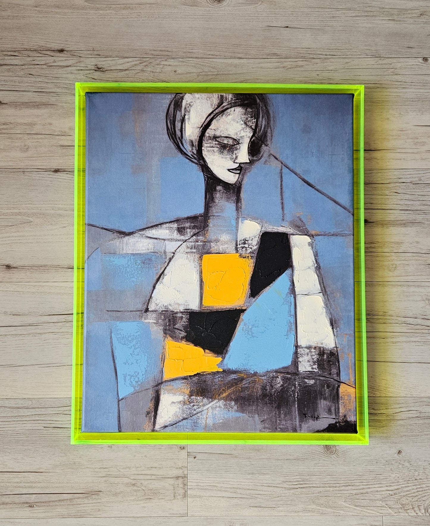 Abstract Hand Embellished Canvas Art In
Acrylic Frame