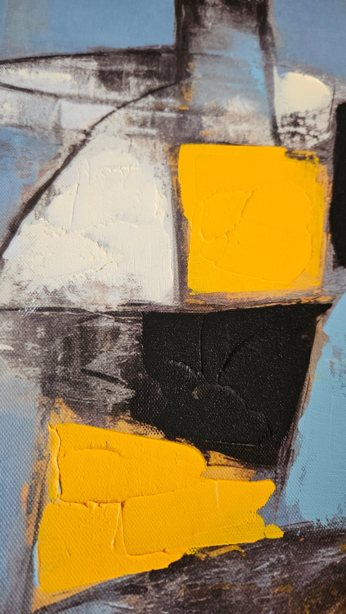 Abstract Hand Embellished Canvas Art In
Acrylic Frame