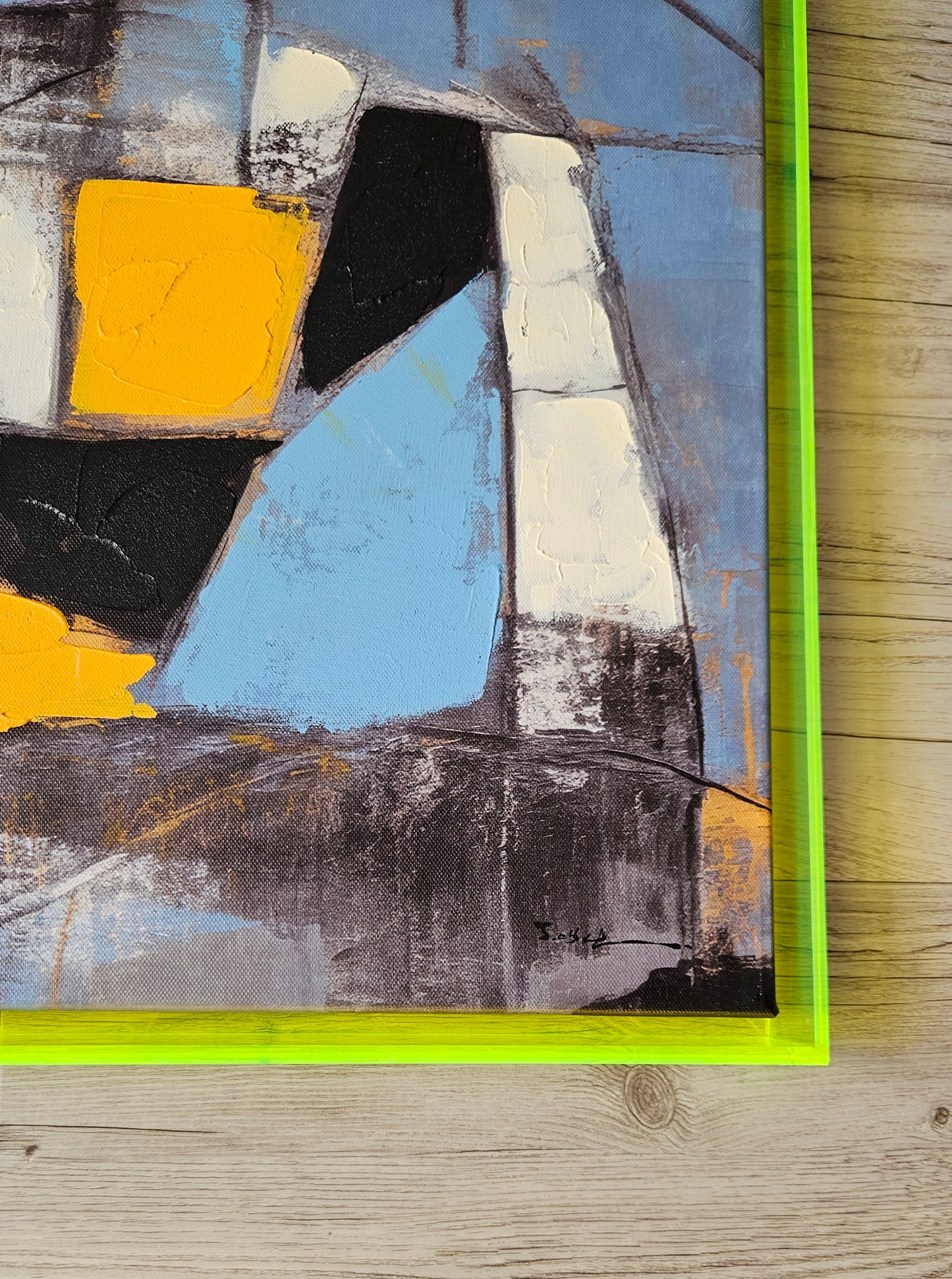 Abstract Hand Embellished Canvas Art In
Acrylic Frame