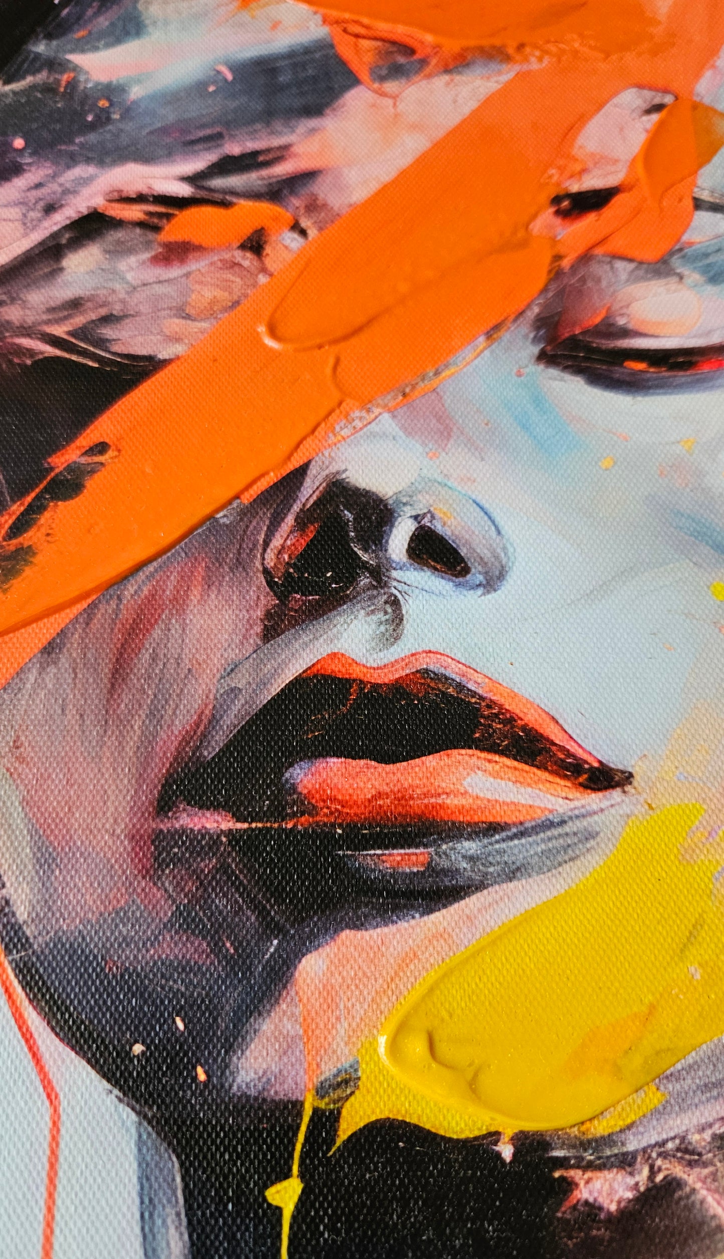 Abstract Hand Embellished Canvas Art In
Acrylic Frame