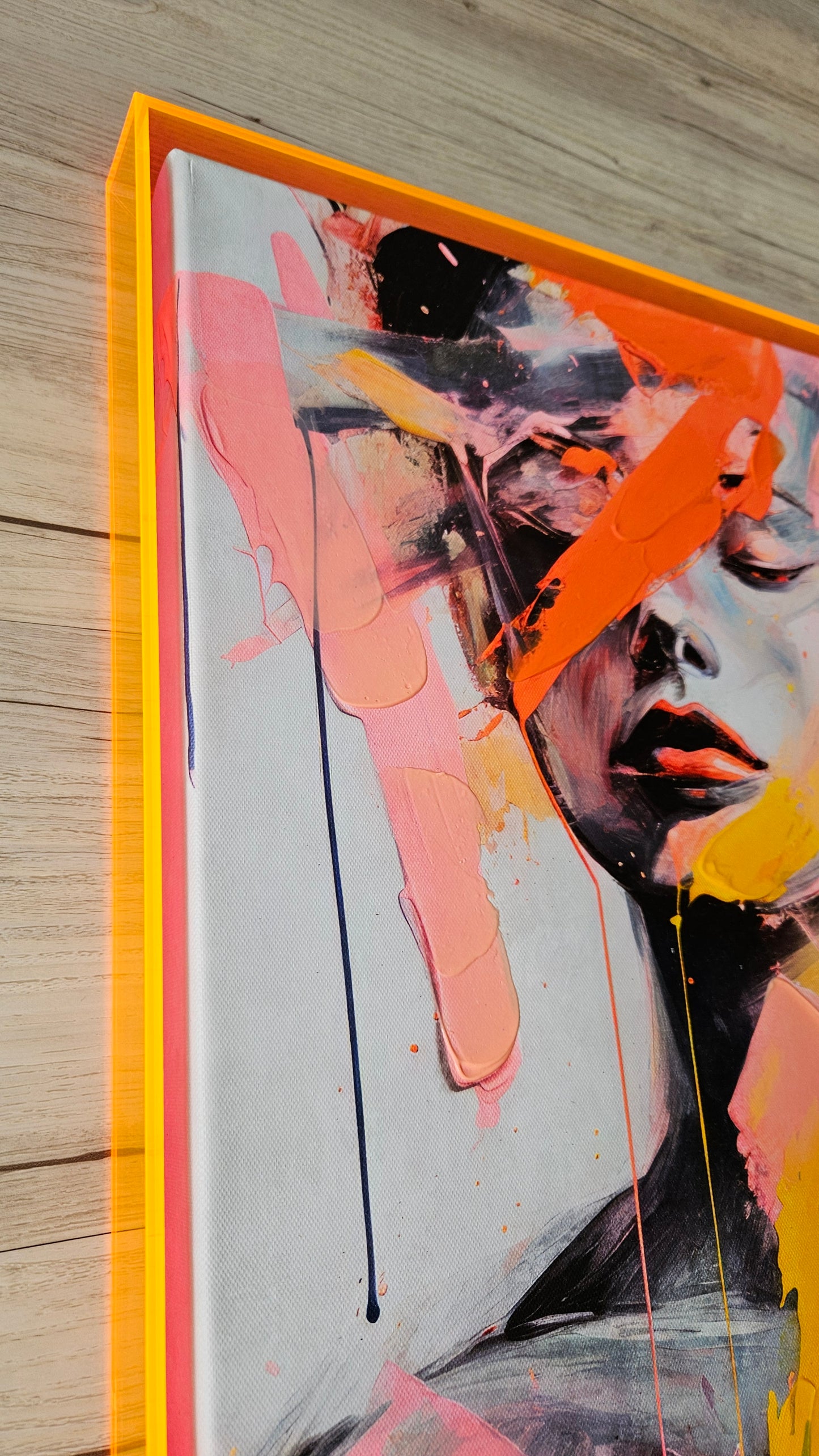 Abstract Hand Embellished Canvas Art In
Acrylic Frame