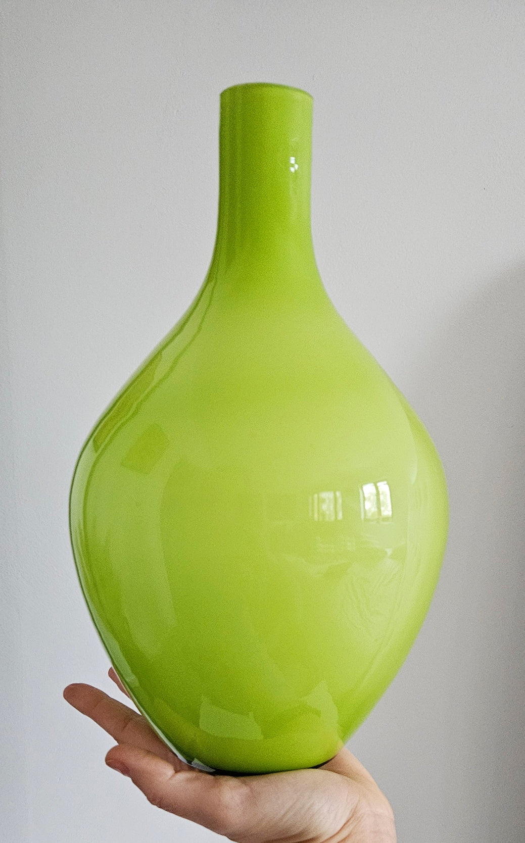 Retro Lime Green Glass Vase