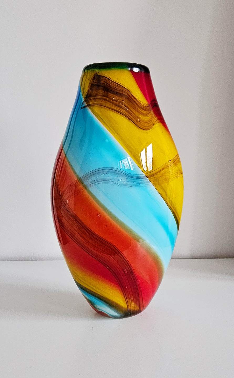 Retro Vintage Colourful Art Glass Vase