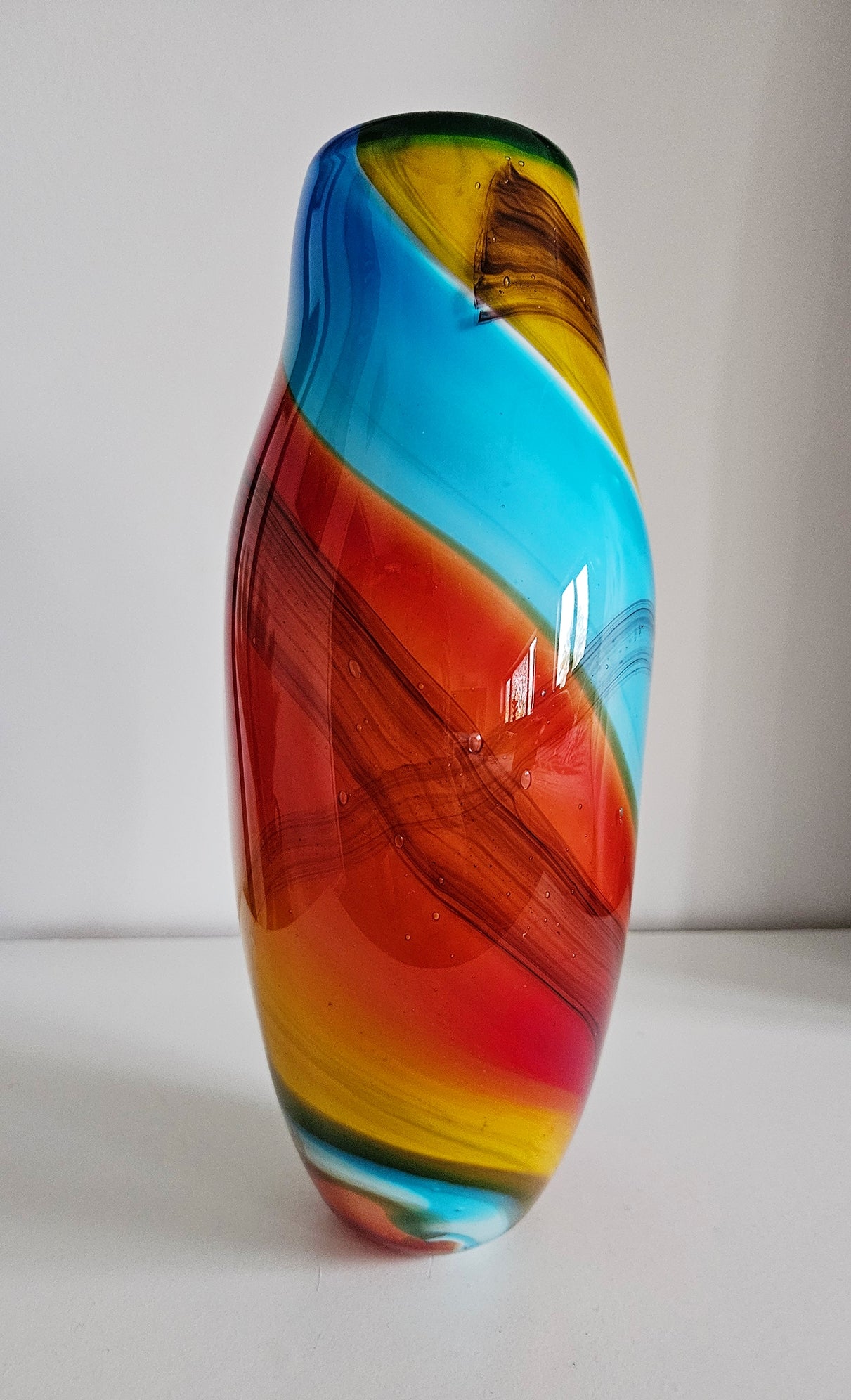 Retro Vintage Colourful Art Glass Vase