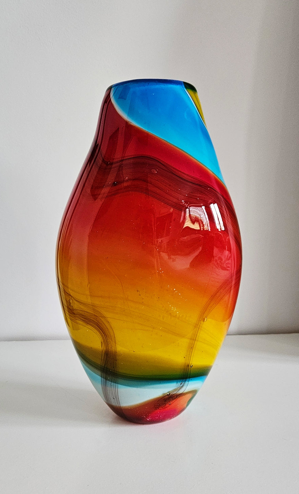 Retro Vintage Colourful Art Glass Vase