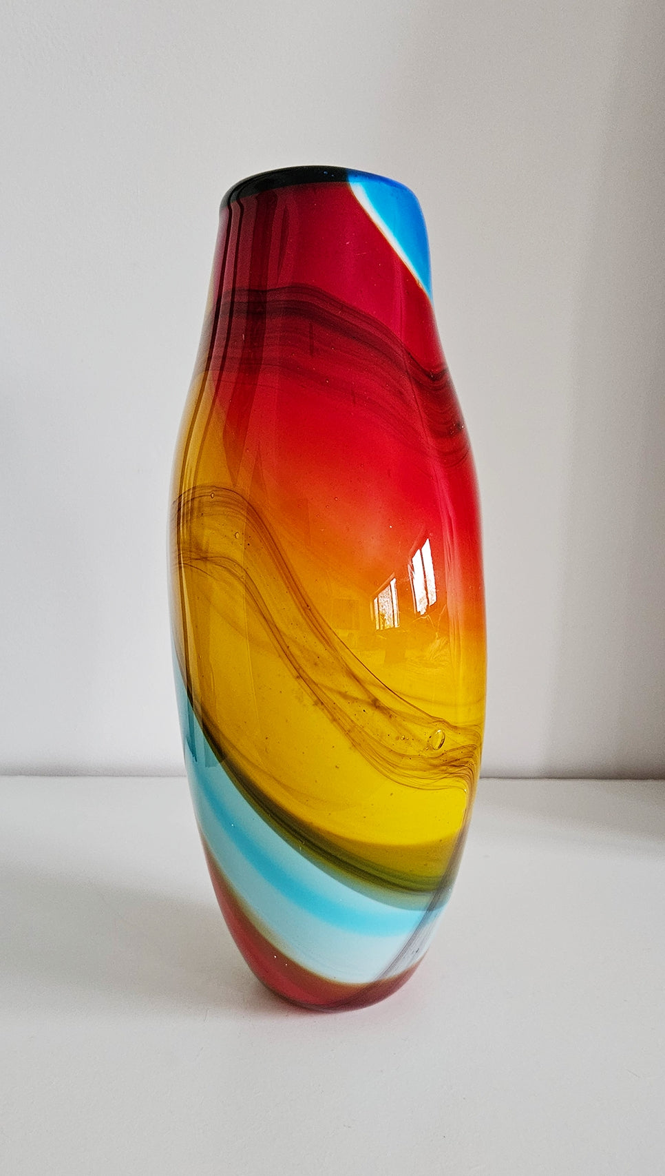 Retro Vintage Colourful Art Glass Vase