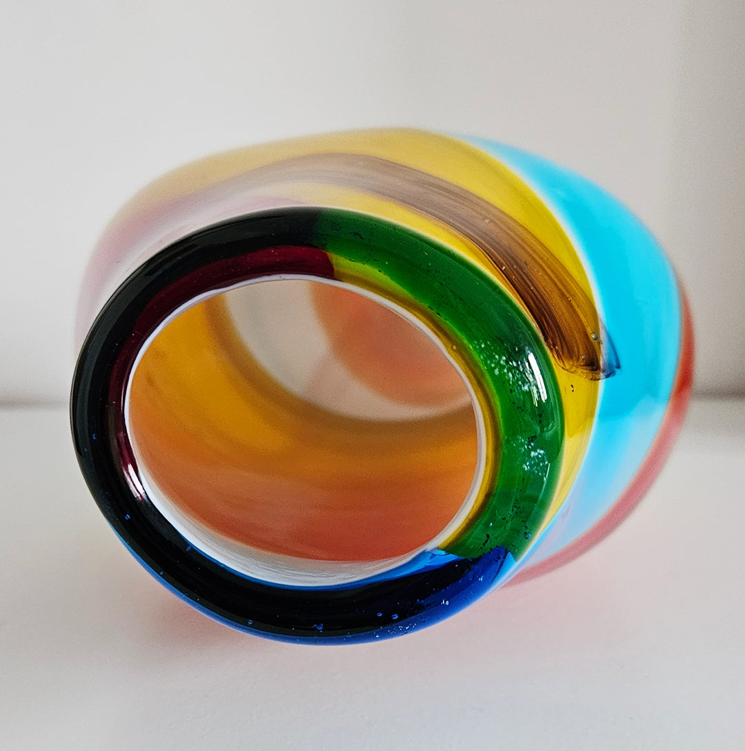 Retro Vintage Colourful Art Glass Vase