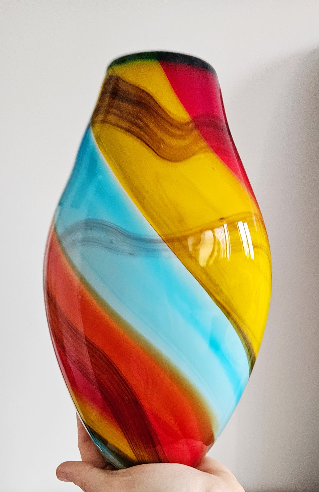 Retro Vintage Colourful Art Glass Vase