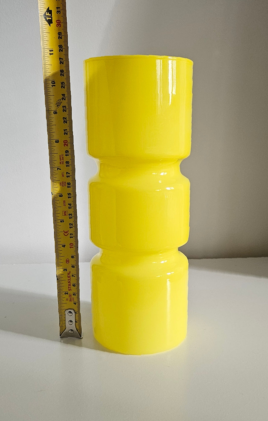 Retro Funky Habitat Fitz Yellow Glass Table Lamp