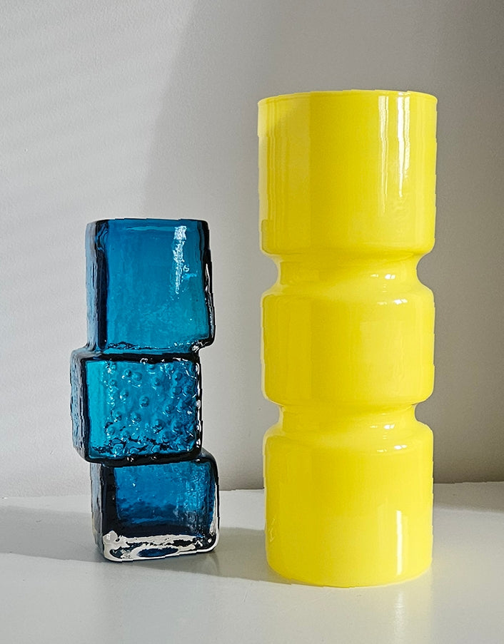 Retro Funky Habitat Fitz Yellow Glass Table Lamp