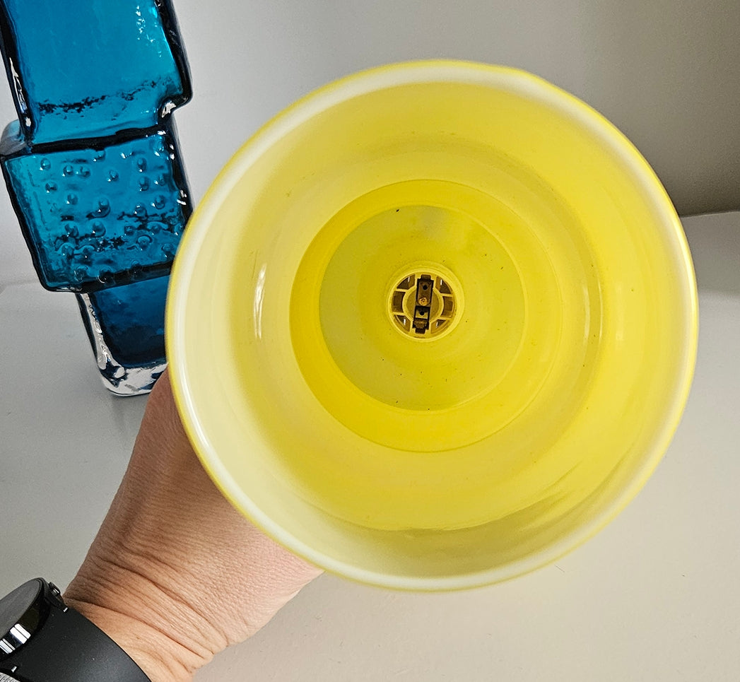 Retro Funky Habitat Fitz Yellow Glass Table Lamp