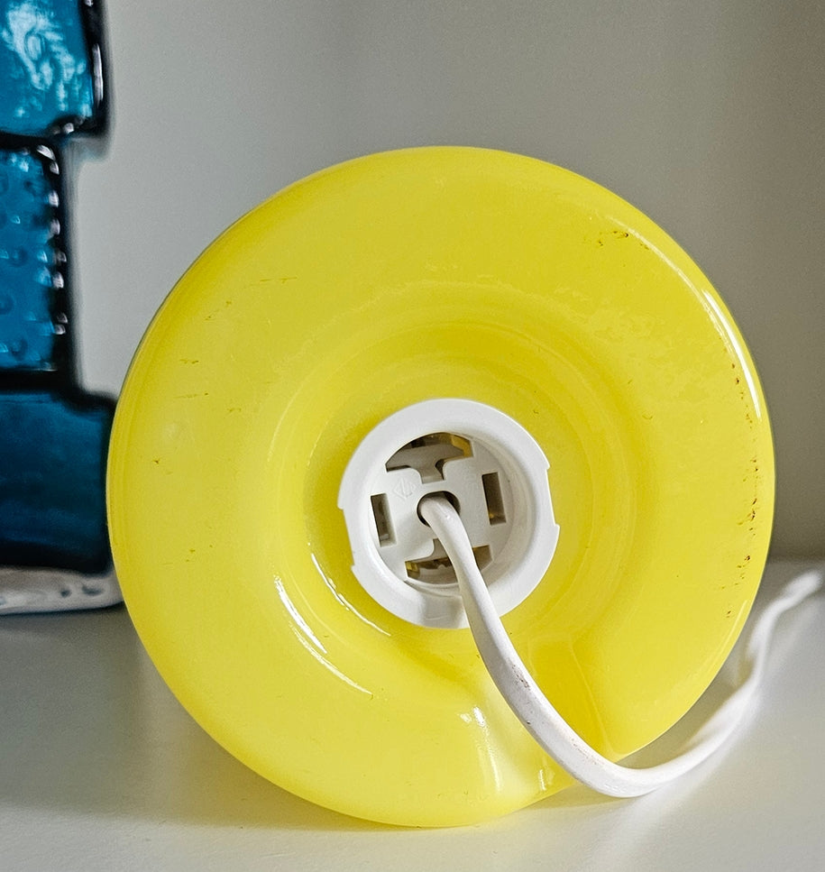 Retro Funky Habitat Fitz Yellow Glass Table Lamp