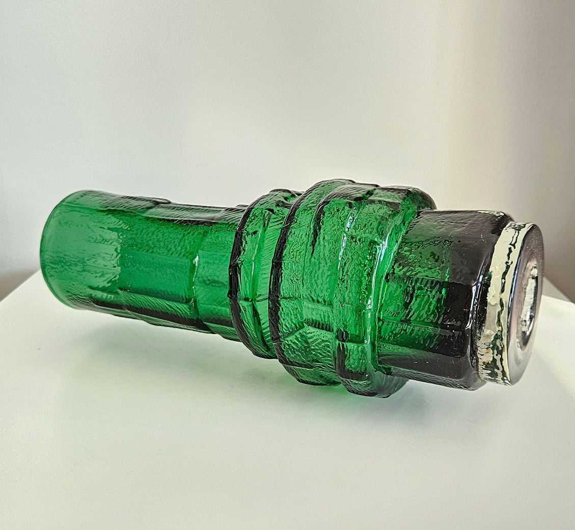 Whitefriars Style Hoop Vase In Green Colour