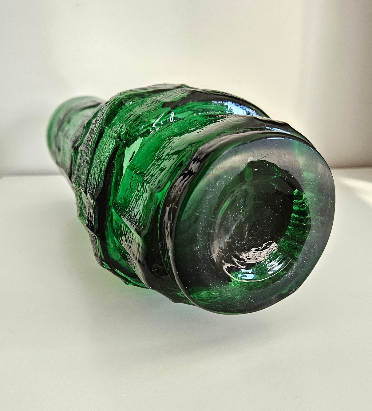 Whitefriars Style Hoop Vase In Green Colour