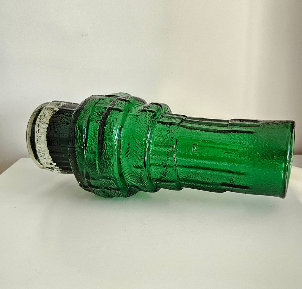 Whitefriars Style Hoop Vase In Green Colour