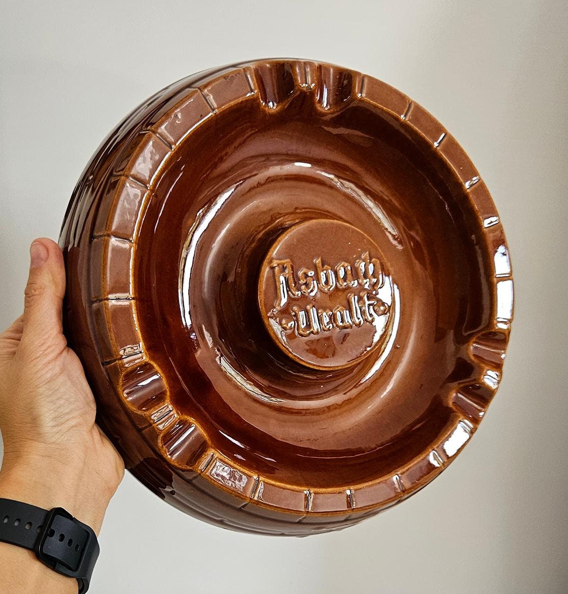 Vintage Asbach Uralt Xxl Ceramic Ashtray