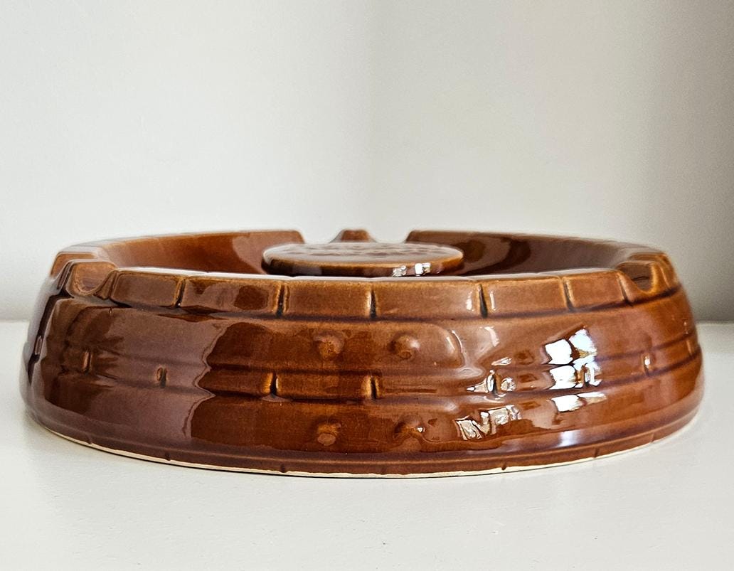 Vintage Asbach Uralt Xxl Ceramic Ashtray