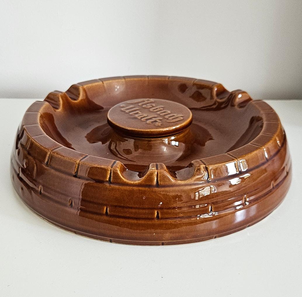 Vintage Asbach Uralt Xxl Ceramic Ashtray