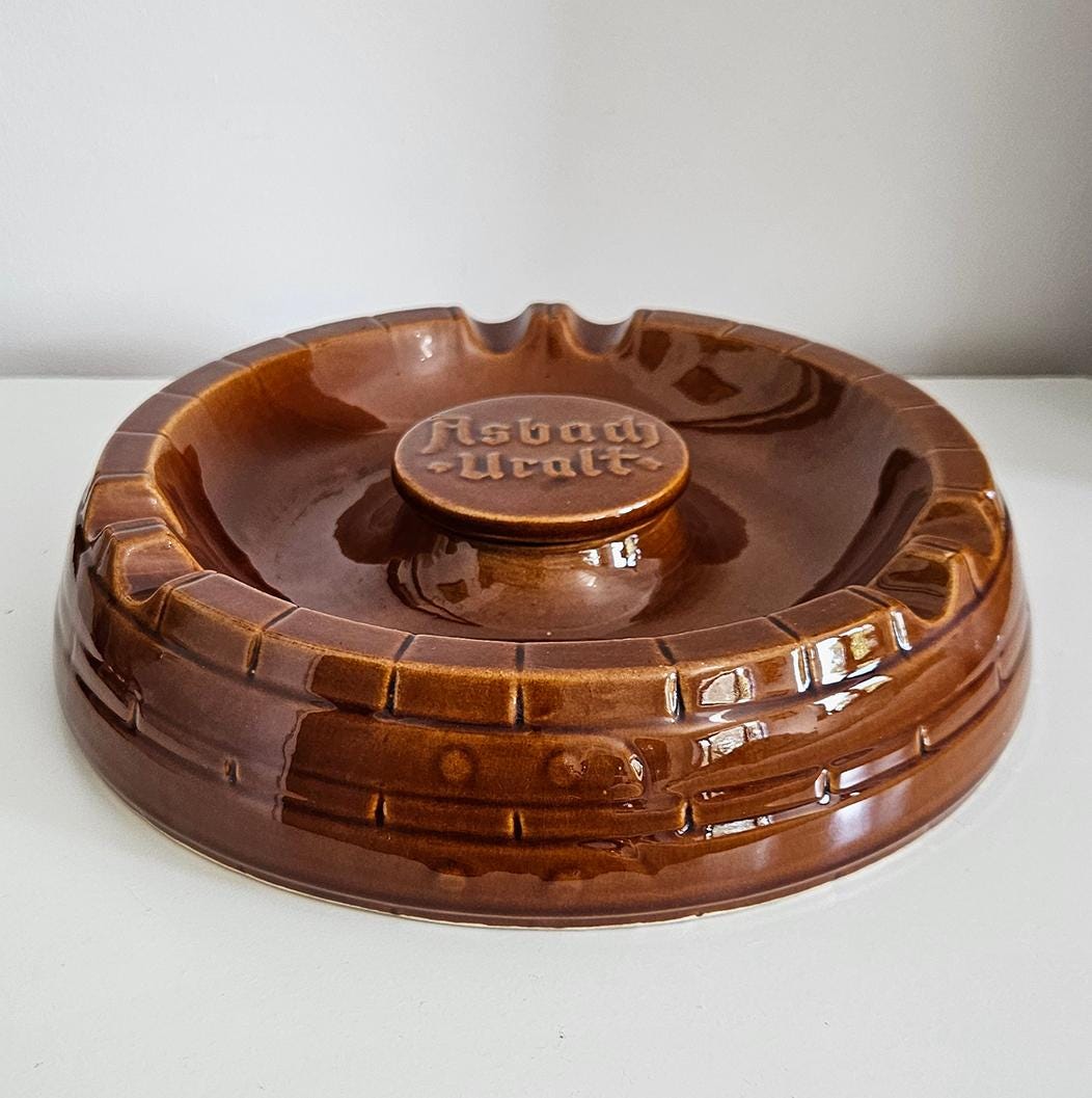 Vintage Asbach Uralt Xxl Ceramic Ashtray