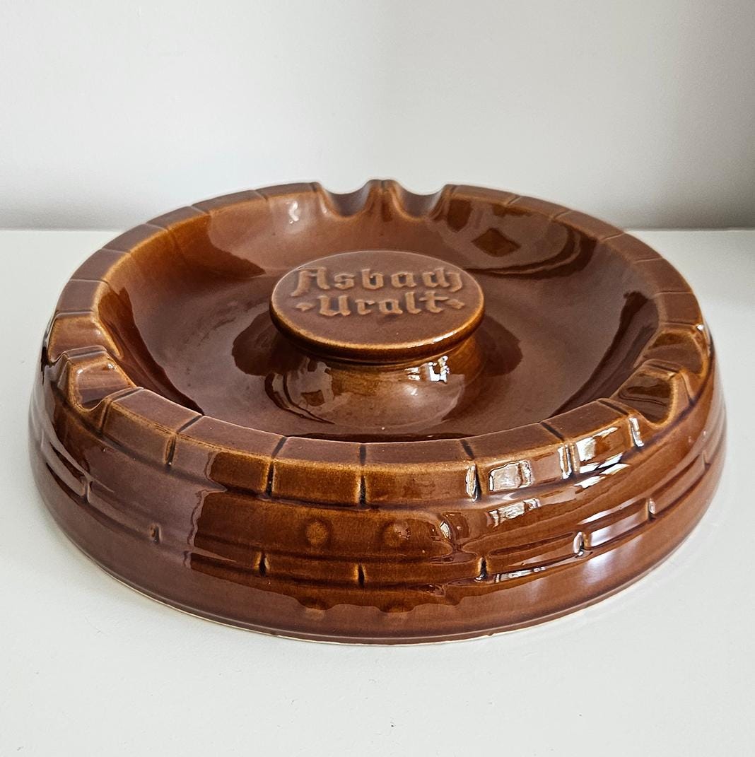Vintage Asbach Uralt Xxl Ceramic Ashtray