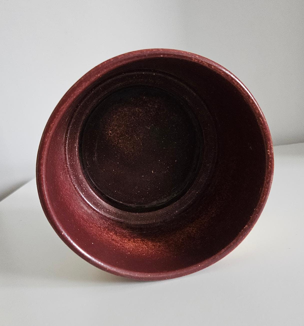 Mid-Century Brown & Beige Ceramic Planter