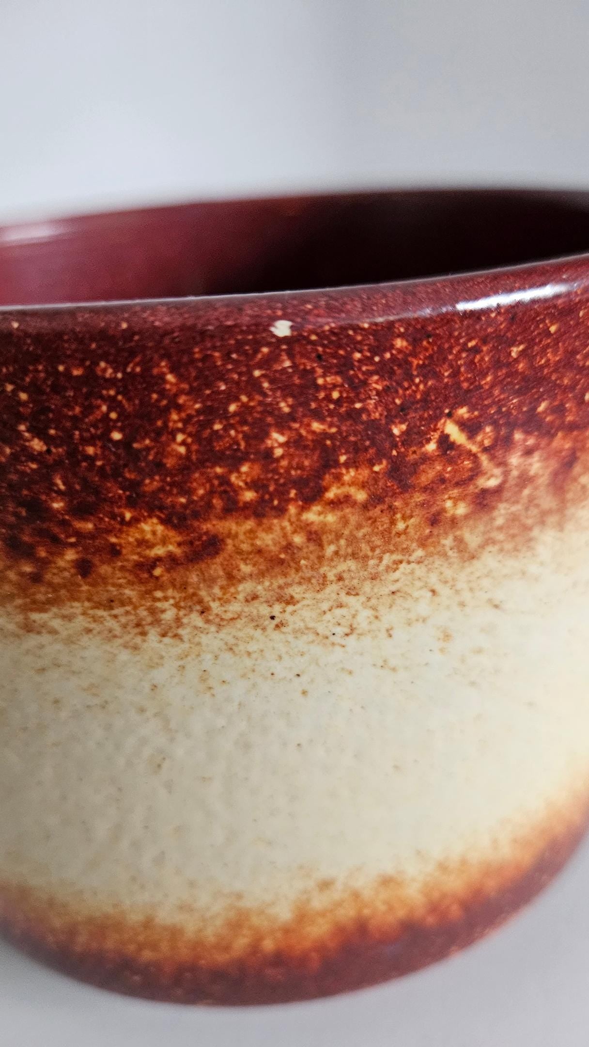 Mid-Century Brown & Beige Ceramic Planter