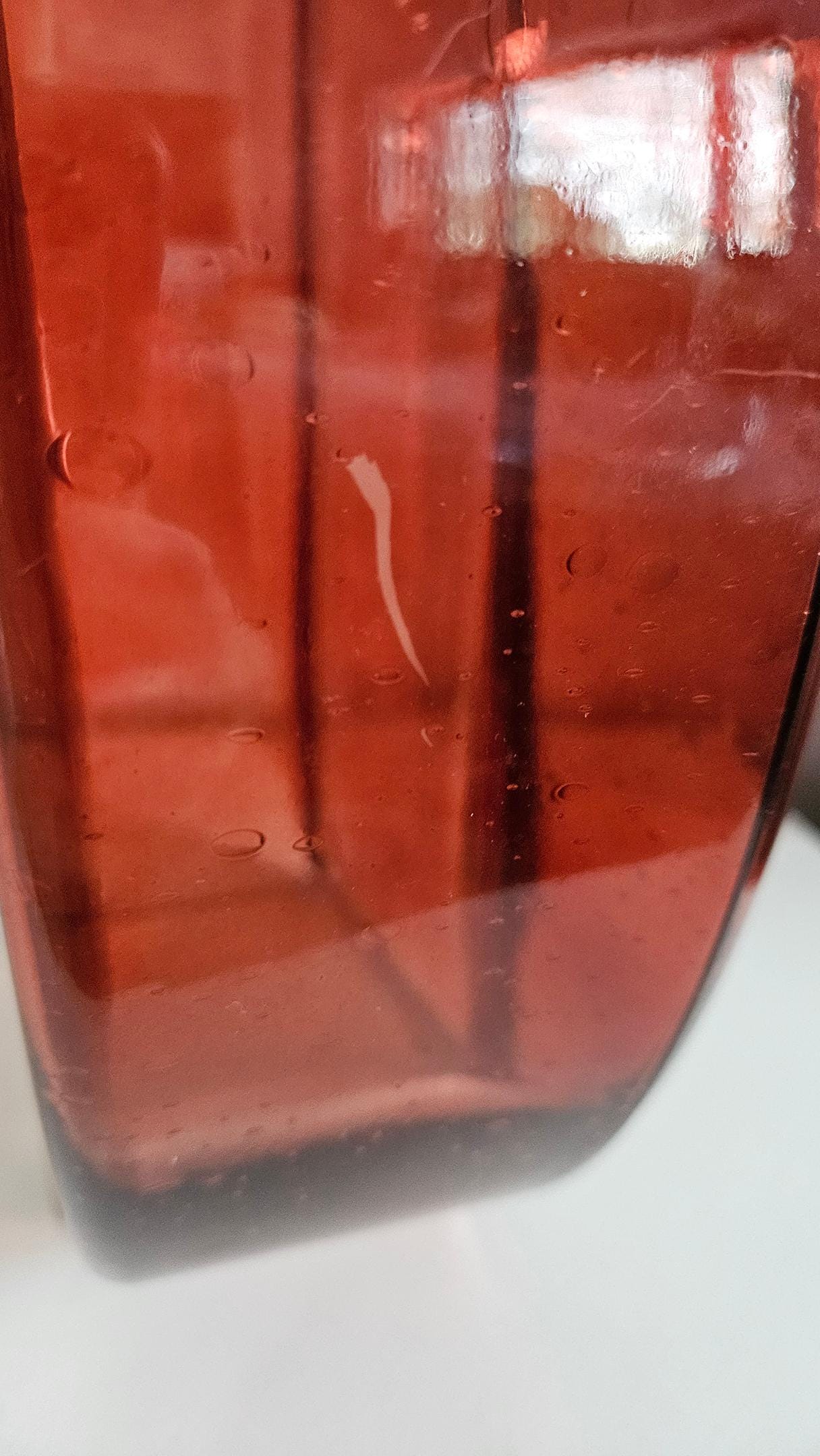 Large Retro Red/Orange Glass Vase