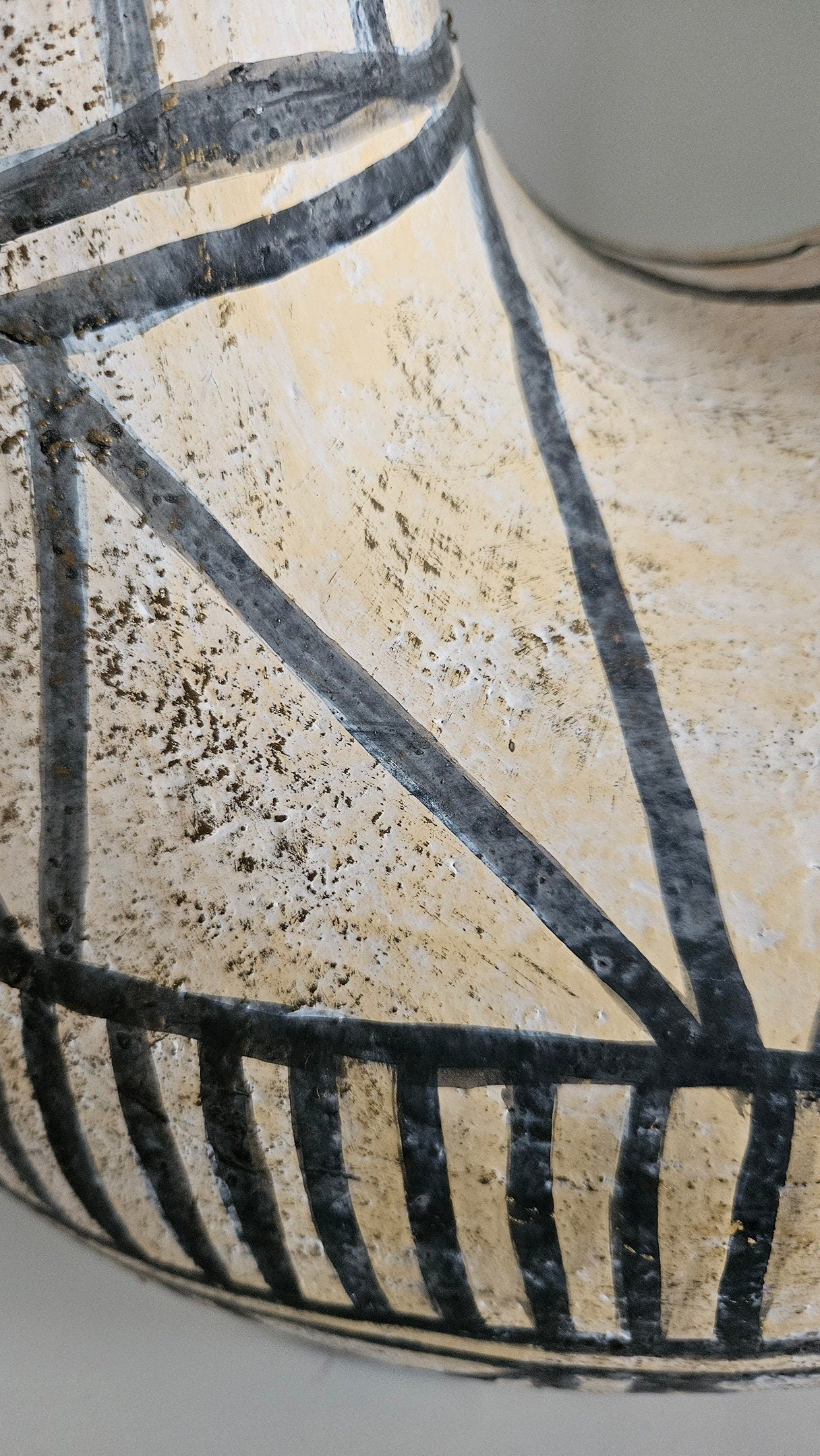 Contemporary Terracotta Floor Vase In Geometric Design