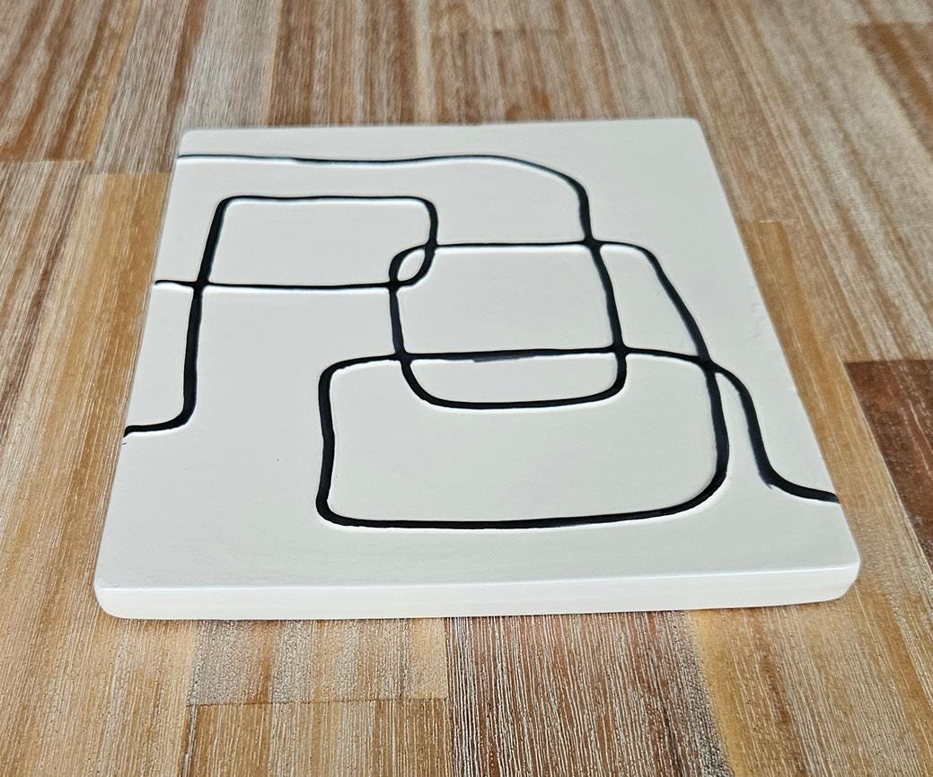 Abstract Ceramic Wall Plaque