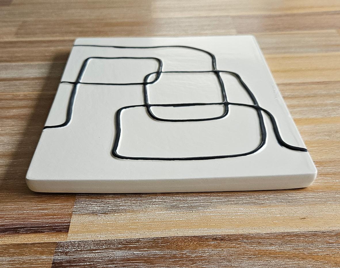 Abstract Ceramic Wall Plaque