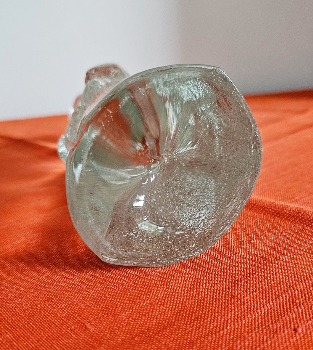 Vintage Clear Textured Glass Angel Figurine Sculpture