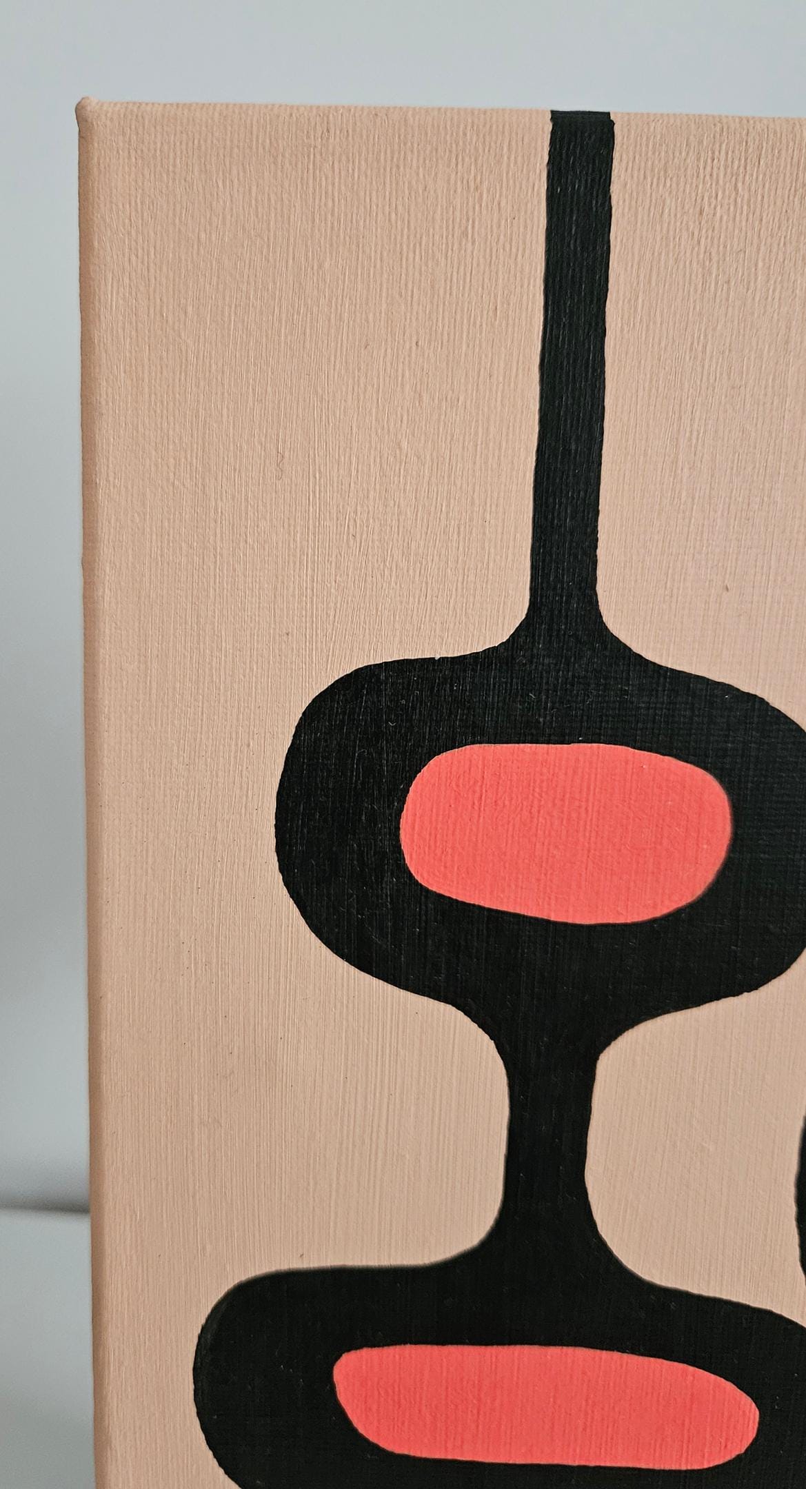 Mid Century Modern Retro Inspired Abstract Acrylic Painting, Original Space Age MCM Style Art