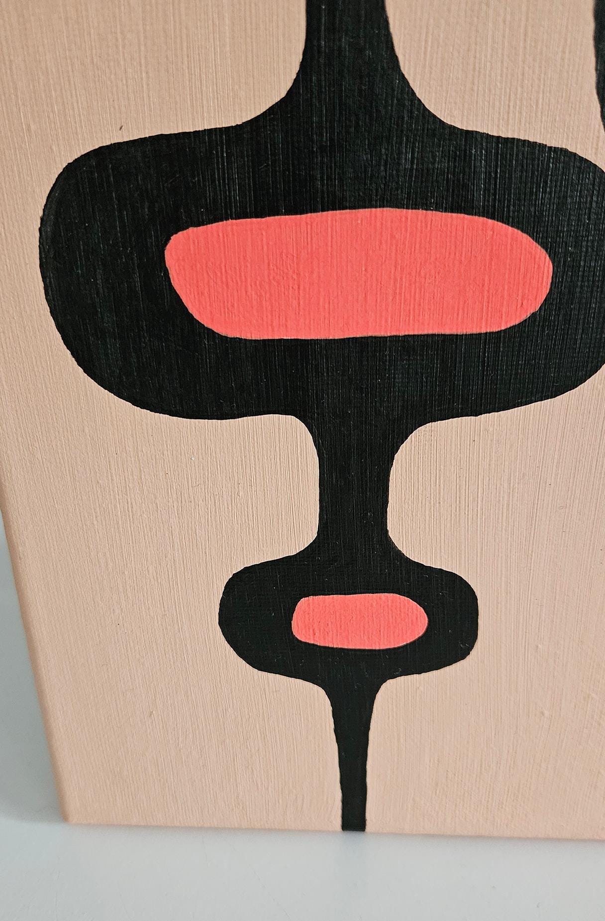 Mid Century Modern Retro Inspired Abstract Acrylic Painting, Original Space Age MCM Style Art