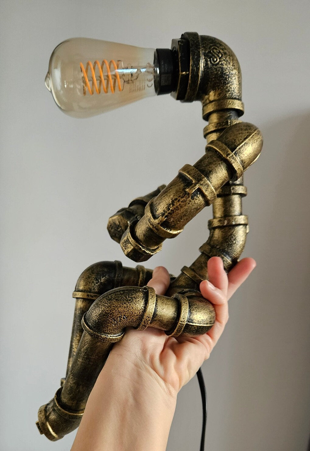 Industrial Style Metal Pipe Man Table Lamp