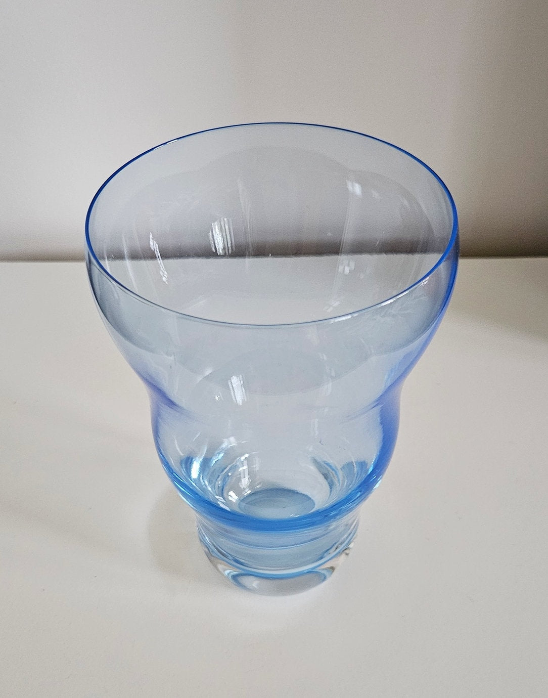 Vintage Blue Czech Bohemia Crystal Glass Vase
