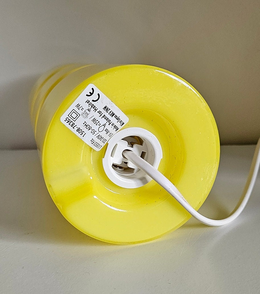 Retro Funky Habitat Fitz Yellow Glass Table Lamp