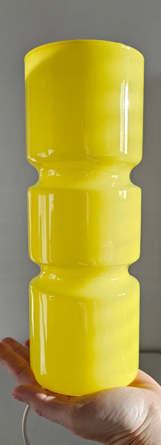 Retro Funky Habitat Fitz Yellow Glass Table Lamp