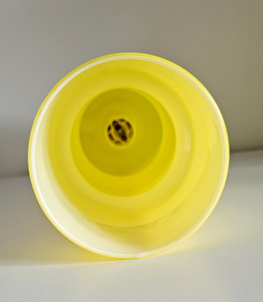 Retro Funky Habitat Fitz Yellow Glass Table Lamp