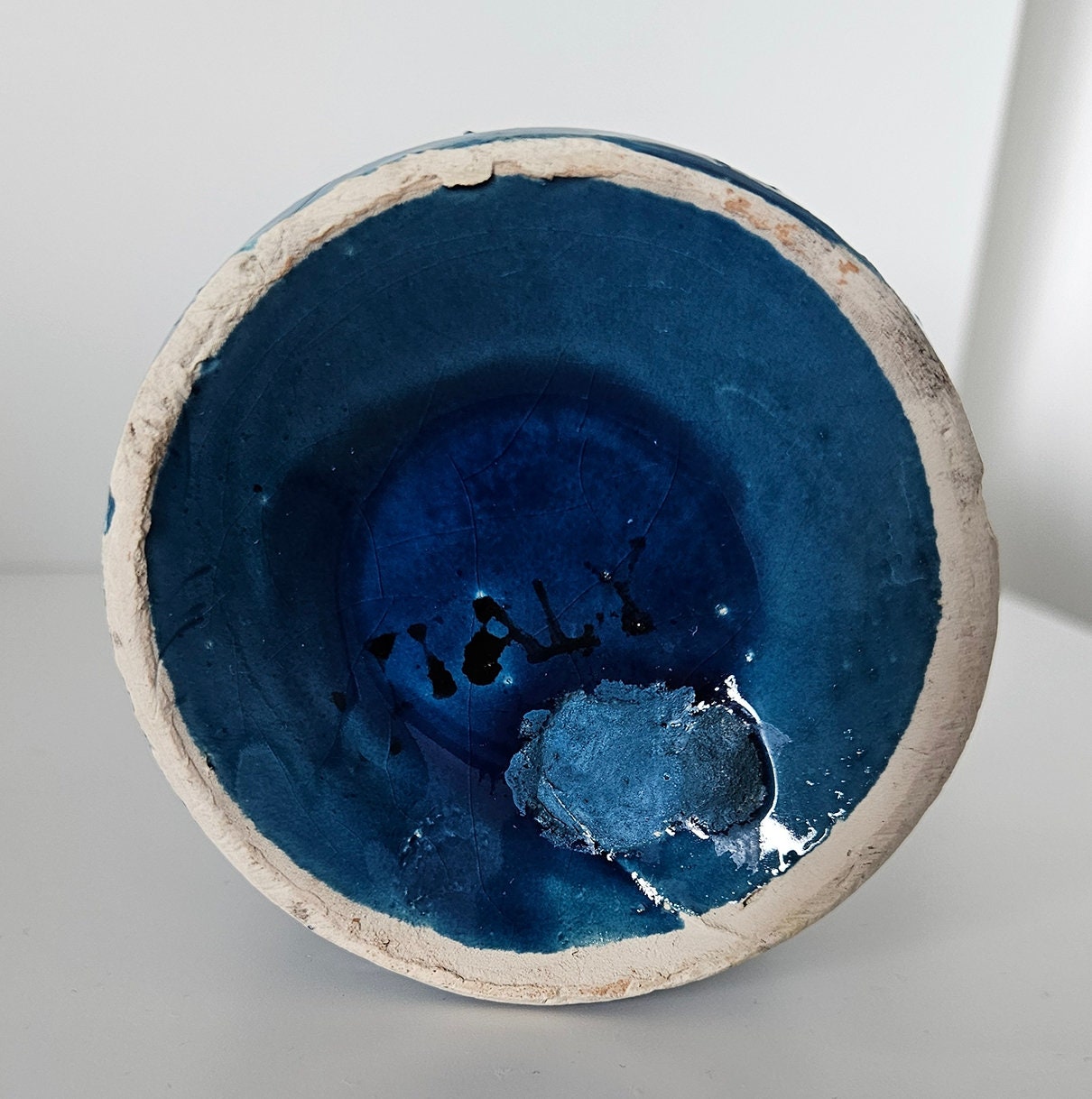 Mid-Century Aldo Londi For Bitossi Blue Rimini Cylinder Vase