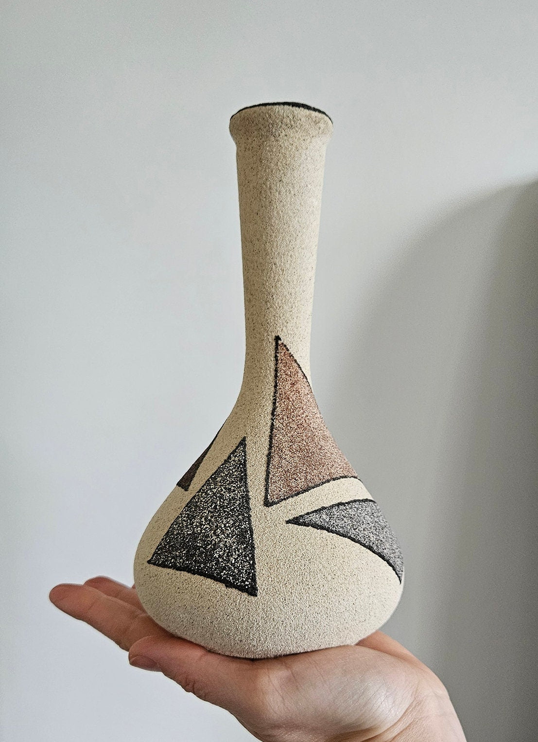 Retro Geometric Sand Texture Vase