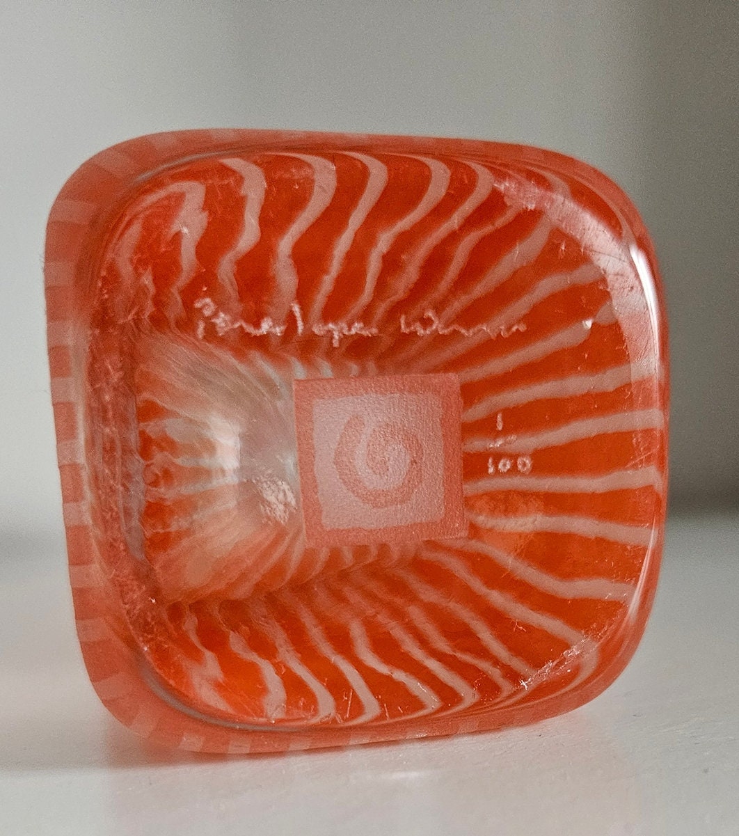 Penelope Wurr Contemporary Sandblasted Striped Art Glass Vase