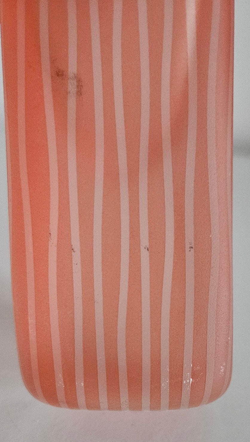 Penelope Wurr Contemporary Sandblasted Striped Art Glass Vase