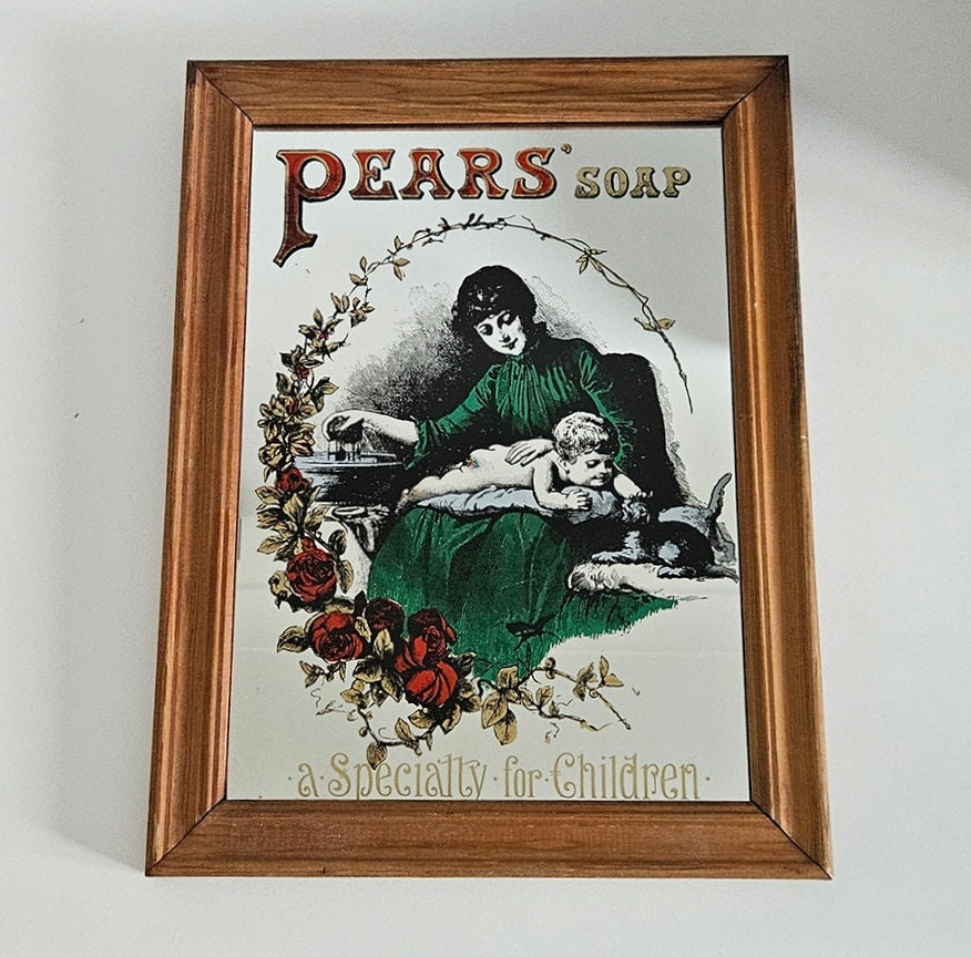 Vintage Pear's Soap Advertising Mirror