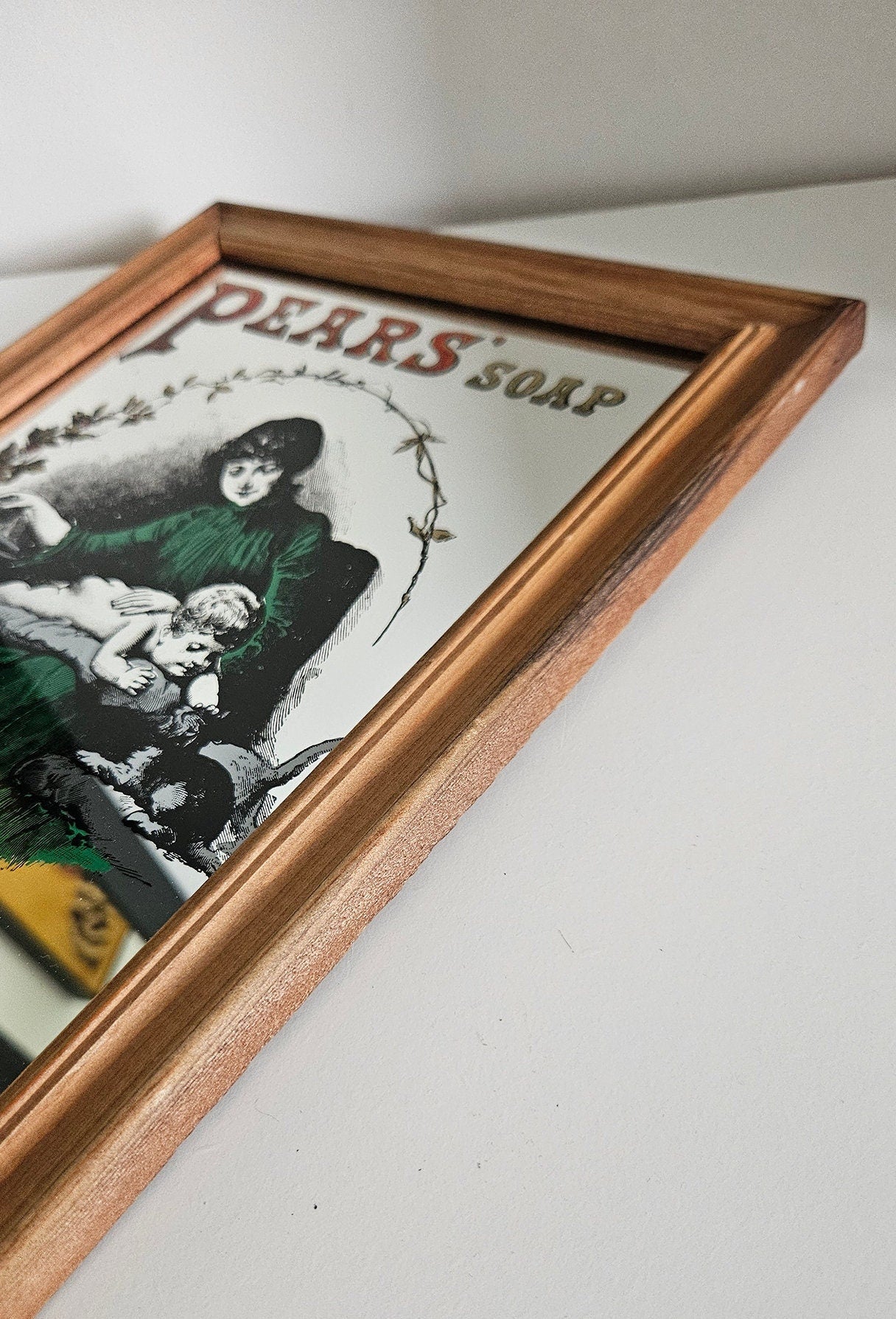 Vintage Pear's Soap Advertising Mirror