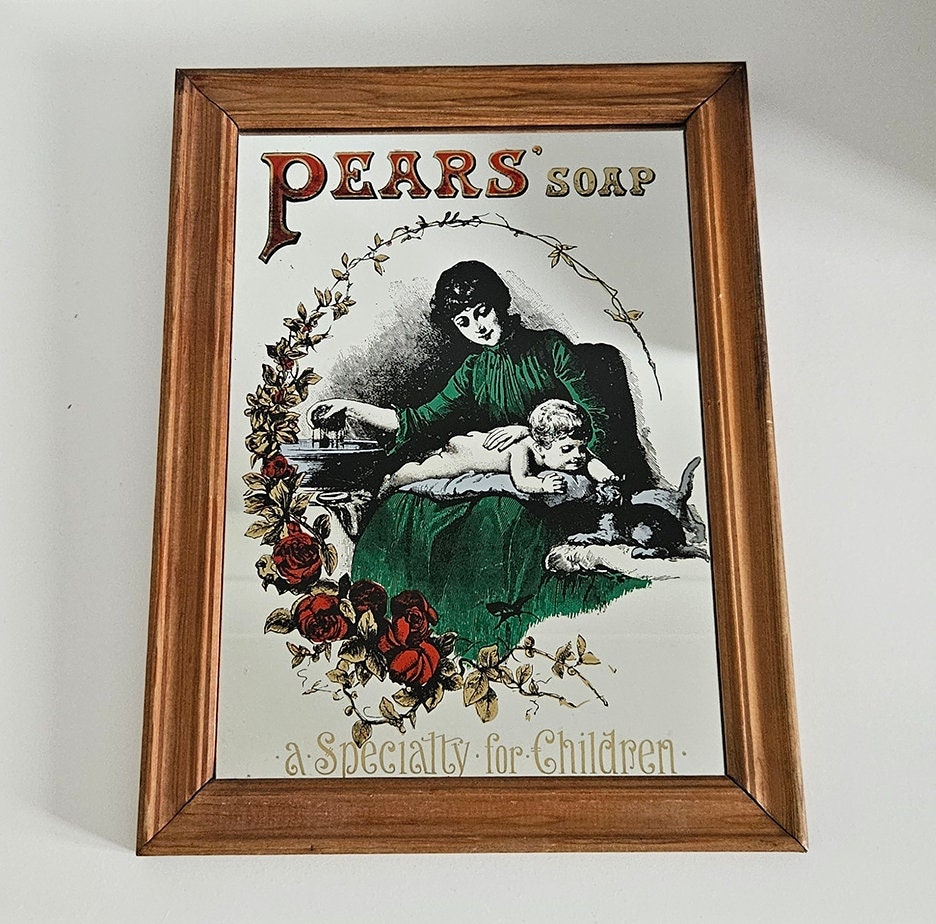 Vintage Pear's Soap Advertising Mirror
