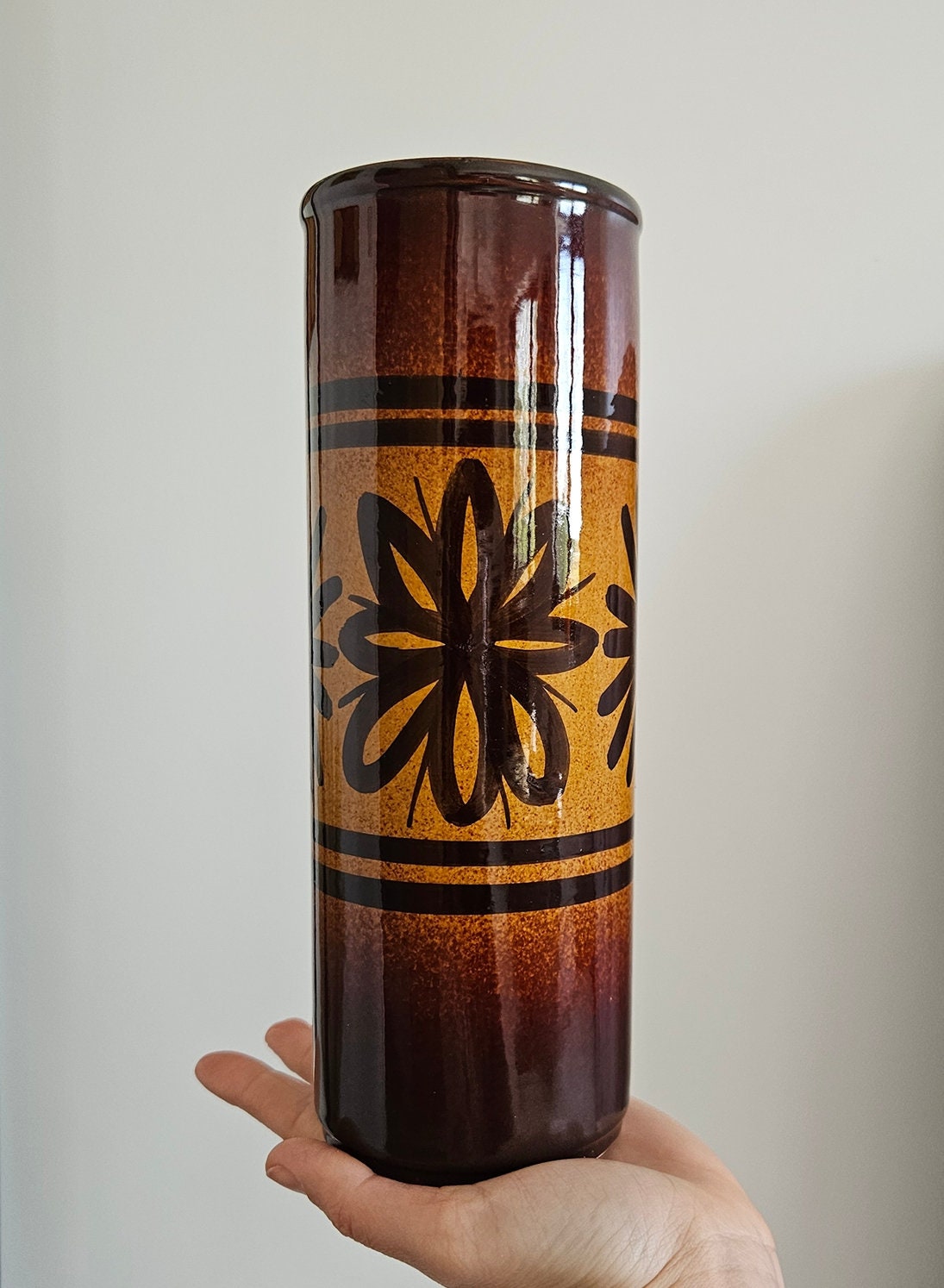 Mid-Century Cinque Ports Pottery The Monastery Rye Cylinder Vase