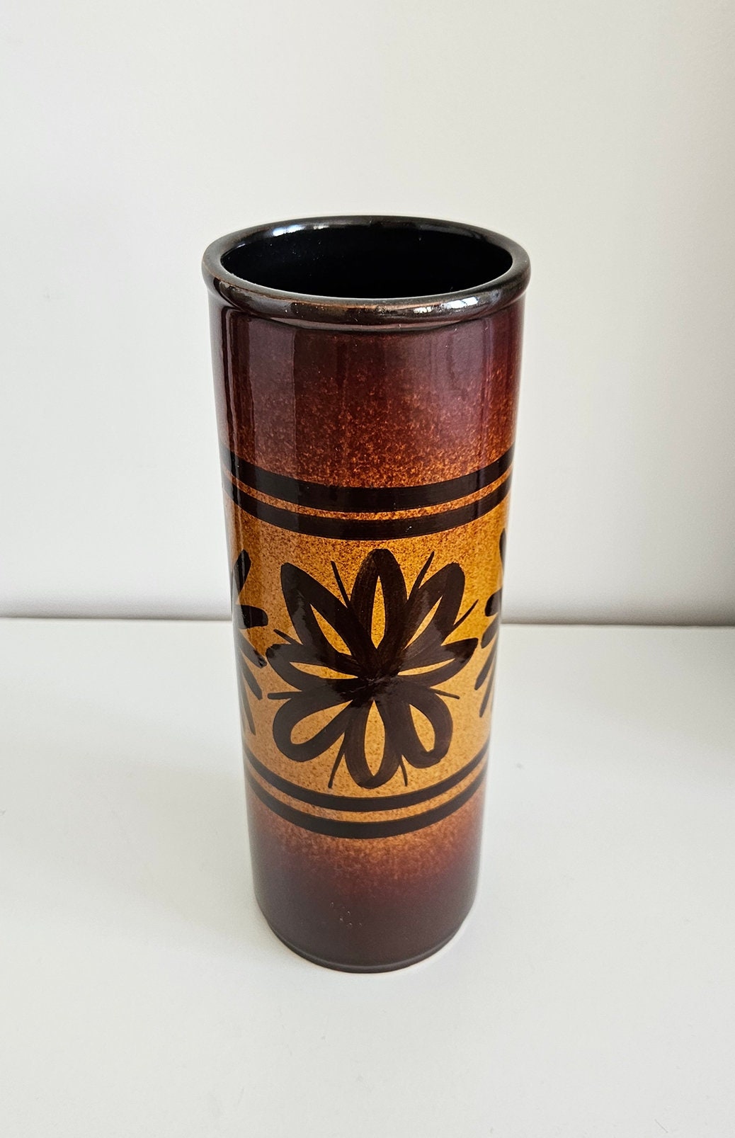 Mid-Century Cinque Ports Pottery The Monastery Rye Cylinder Vase