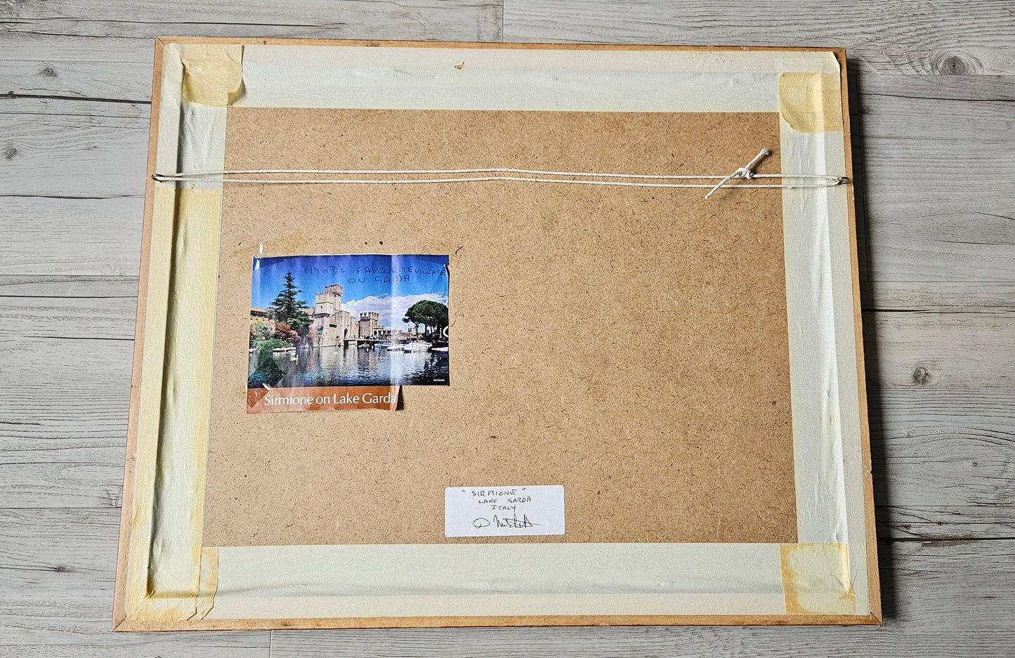 Vintage Framed Original Watercolour Painting Of A 'Sirmione'-Lake Garda-Italy, Signed By D. Mitchell