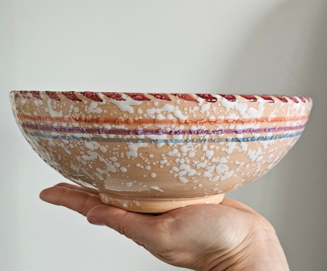 Vintage Oniria Spanish Folk Art Pottery Bowl