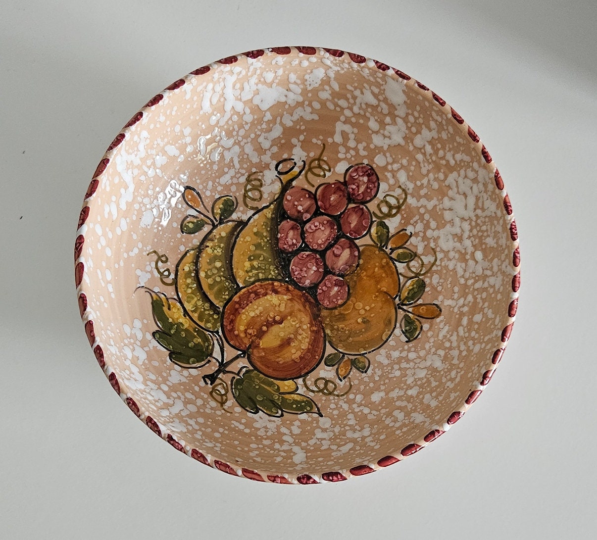 Vintage Oniria Spanish Folk Art Pottery Bowl